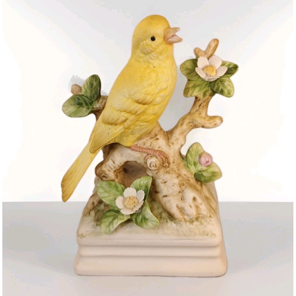 Vintage Gorham Japan Yellow Canary Music Box Tune "Somewhere My Love" 6" tall